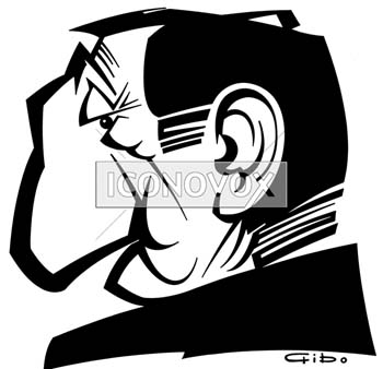 Lino Ventura, caricature de Gibo, r&eacute;f. 0047-0041