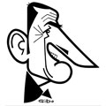 Christophe Dechavanne, caricature de Gibo, r&eacute;f. 0047-0081