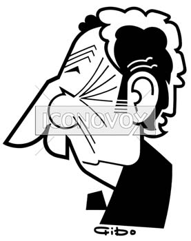 Michel Drucker, caricature de Gibo, réf. 0047-0083