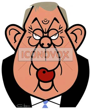 Charles Pasqua, caricature de Gibo, r&eacute;f. 0047-0188