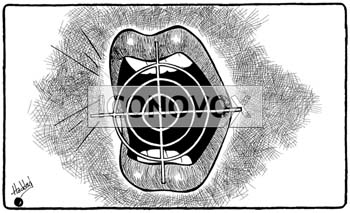 Tentative d'assassinat d'une journaliste TV libanaise, dessin de Haddad, réf. 0018-0011
