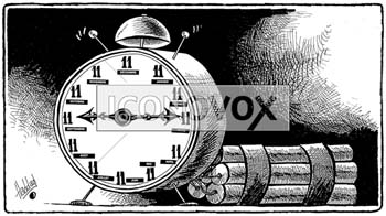 Attentats à Madrid le 11 mars 2004, dessin de Haddad, réf. 0018-0028