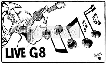 Concert du Live 8, dessin de Haddad, réf. 0018-0033