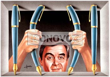 Bernard Pivot, caricature de Hours, réf. 0048-0021