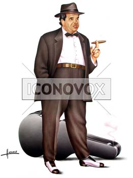 Paul-Loup Sulitzer, caricature de Hours, réf. 0048-0026