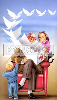 Claude Lévi-Strauss, caricature de Hours, réf. 0048-0029