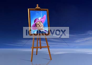 Jacques Chirac, caricature de Hours, réf. 0048-0035