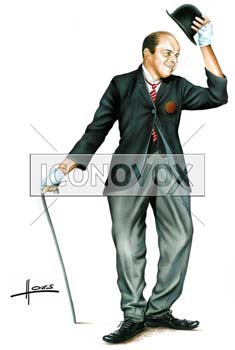 Jacques Toubon, caricature de Hours, r&eacute;f. 0048-0127