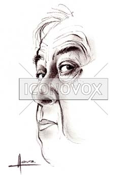 Charles Pasqua, caricature de Hours, r&eacute;f. 0048-0138