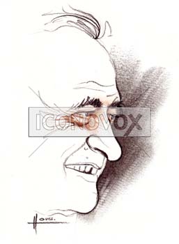 Jean Tiberi, caricature de Hours, r&eacute;f. 0048-0163