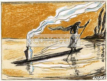 Crémation, dessin de Maja, réf. 0006-0008