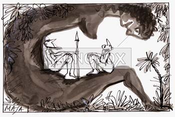 La femme des origines, dessin de Maja, réf. 0006-0030
