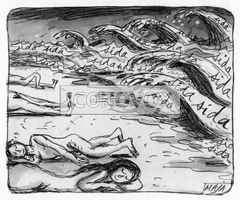 Marées d'équinoxe ou le retour des grandes marées, dessin de Maja, réf. 0006-0060