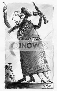 Talibans, dessin de Maja, réf. 0006-0061
