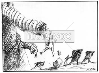 Exclusion sociale, dessin de Maja, réf. 0006-0103