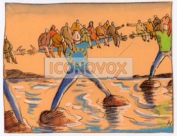 L'union européenne et la coopération, dessin de Maja, réf. 0006-0182