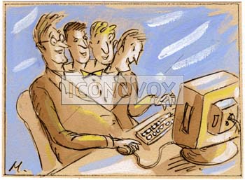L'ordinateur familial, dessin de Maja, réf. 0006-0214