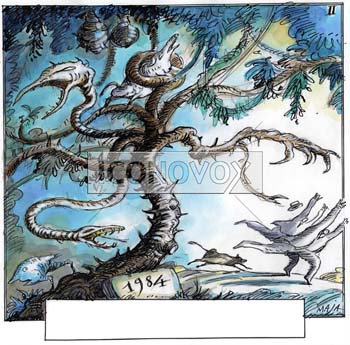 1984: George Orwell, dessin de Maja, réf. 0006-0219