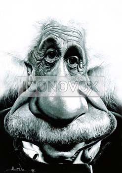 Albert Einstein, caricature de Moine, réf. 0045-0002