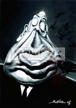 Alfred Hitchcock, caricature de Moine, réf. 0045-0004