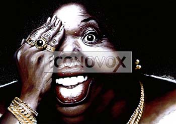 Cesária Évora, caricature de Moine, réf. 0045-0020