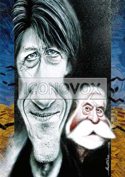 Jacques Dutronc & Jacques Lanzmann, caricature de Moine, réf. 0045-0031