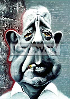 Jacques Prévert, caricature de Moine, réf. 0045-0032