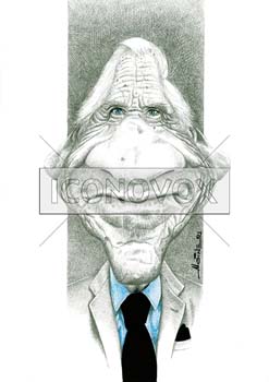 Jean d'Ormesson, caricature de Moine, réf. 0045-0034