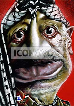 Yasser Arafat, caricature de Moine, r&eacute;f. 0045-0071