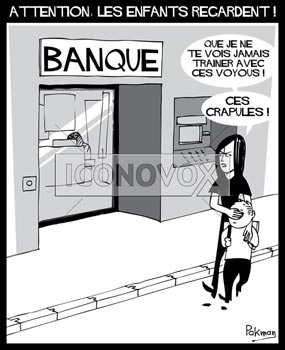 Banque, dessin de Pakman, réf. 0074-0004