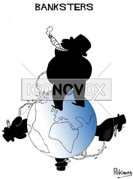 World of bankster, dessin de Pakman, réf. 0074-0023