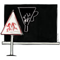 Tableau (tr&egrave;s) noir, dessin de Phillipe, r&eacute;f. 0011-0998