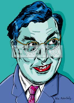 Raymond Queneau, caricature de Rémi Malingrëy, réf. 0038-0293