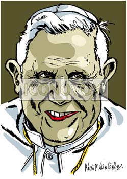 Benoît XVI, caricature de Rémi Malingrëy, réf. 0038-1787