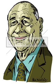 Jacques Chirac, caricature de Rémi Malingrëy, réf. 0038-1790