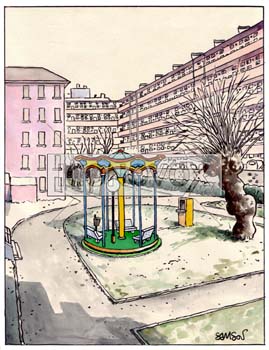 Cité HLM : le rêve minimum, dessin de Samson, réf. 0015-0007