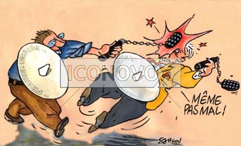 Guerre du portable, dessin de Samson, réf. 0015-0034