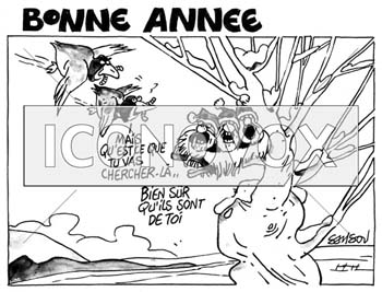 Bonne année, dessin de Samson, réf. 0015-0176