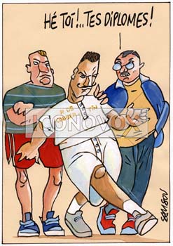 Hé toi!... Tes diplômes!, dessin de Samson, réf. 0015-0328