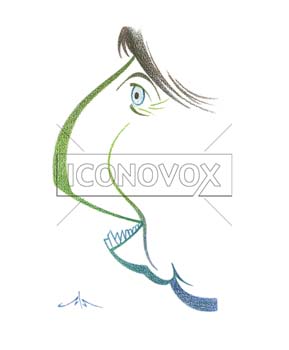 Corinne Lepage, caricature de Solo, réf. 0046-0029