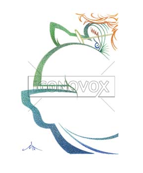 Daniel Cohn-Bendit, caricature de Solo, réf. 0046-0039