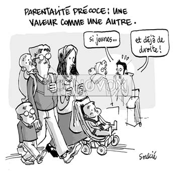 Parentalité précoce : une valeur comme une autre, dessin de Soulcié, réf. 0051-0200