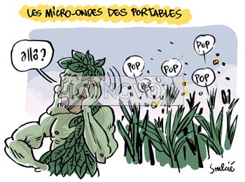 Les micro-ondes des portables, dessin de Soulcié, réf. 0051-0206