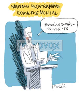 Nouveau programme gouvernemental, dessin de Soulcié, réf. 0051-0210