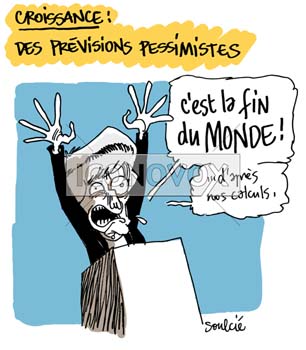 Croissance : des prévision pessimistes, dessin de Soulcié, réf. 0051-0230