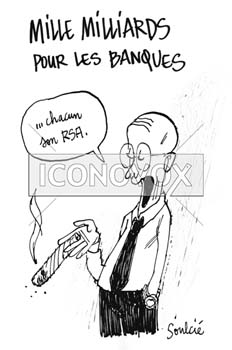 Mille milliards pour les banques, dessin de Soulcié, réf. 0051-0232