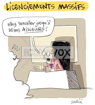 Licenciements massifs, dessin de Soulcié, réf. 0051-0257