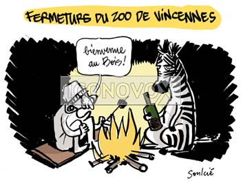 Fermeture du zoo de Vincennes, dessin de Soulcié, réf. 0051-0271