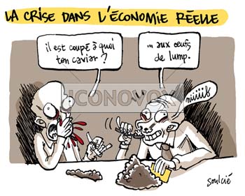 La crise dans l\'économie réelle, dessin de Soulcié, réf. 0051-0273