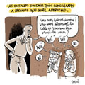 Les enfants soudain très conciliants à mesure que Noël approche, dessin de Soulcié, réf. 0051-0304